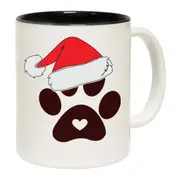 Paw Print Santa Christmas Hat Dog Mug Cup