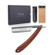 Straight Razors for Men Kit with Strop - Straight Edge Razor Natural Wood Sca...