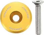 uxcell 1 1/4" OD Bike Headset Stem Top Cap Aluminum Alloy Cycling Headset Cover Stem with M6 Bolt for MTB Road Mountain Bicycle, Gold Tone