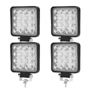 LIGHTFOX 4x Philips Square LED Work Light Flood Lamp OffRoad 4x4 Reverse