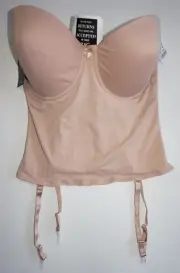 Va Bein Nude Ultra Lift Longline Convertible Bustier Bra Sz 40DD 1503 Strapless