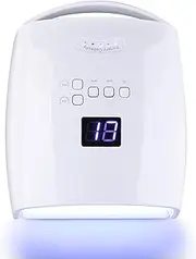 48W Rechargeable UV LED Nail Lamp Faster Wireless Nail Dryer Gel Polish UV Nail Light with 4 Timer Settings, Professional Quick Dry Curing Lamp with Display Auto Sensor for Salon & Home