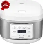 8 Cup Rice Cooker with LED Display, Touch Control, Non-Stick Pot, White