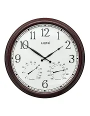 [LENI] Metal Outdoor Wall Clock With Thermometer 60cm in Rust
