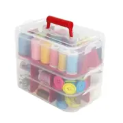 3 Tier Plastic Sewing Supplies Storage Box Thread Needle Tools Organiser Case