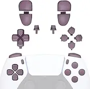 eXtremeRate Replacement D-pad R1 L1 R2 L2 Triggers Share Options Face Buttons, Dark Grayish Violet Full Set Buttons Compatible with ps5 Controller BDM-030 BDM-040 BDM-050 - Controller NOT Included