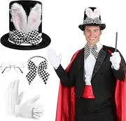 White Rabbit Costume Mad Hatter Hat Easter Bunny Top Hat for Halloween Cosplay Theme Party