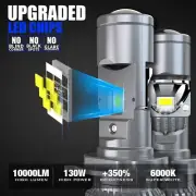 2x H4 9003 Mini Bi-LED Projector Lens Car Headlight Bulb Hi/Lo Beam 50000LM 100W