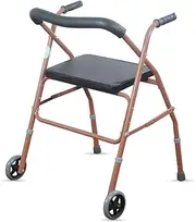 Walker for Seniors Rollator Foldable Rollator Walker Aid with Padded Seat and 2 Wheel for Elderly Adult Seniors Disabled Handrails Crutches Little Surprise