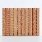3D Pattern Pottery Art Clay Roller Embossed Rolling Pin Baking Supplies
