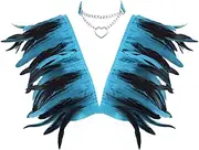 [BYDHSS] Women Feather Bra Body Harness Rave Feather Cage Bra with Collar Adjust Gothic Halloween Christmas Punk Festival Costume