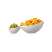 Zest Tilt Chip & Dip Serving Plate Size 25X16X8cm in White by Ambrosia