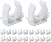 S SYDIEN PEX Clips Pipe Clamp 1 Inch, 20 Pack 25 mm Pipe Hangers Pipe Holder PEX Tubing Clamps PVC Water Pipe Support, Plastic U-Shaped PVC Pipe Clamps Tools With Screws, White