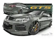 HSV Gts F SERIES II F2 SERIES GTS PRUSSIAN STEEL A1 STRETCHED CANVAS (V433)