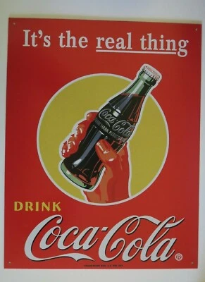 Drink Coca Cola Metal Tin Sign Man Cave Pub 40.5 x 31.5 Reproduction licensed