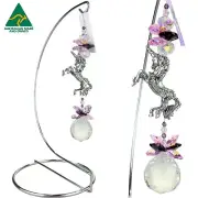 Unicorn Crystal Suncatcher with 22cm stand, carousel horse rainbow prism gift