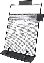 Keenjorika Desktop Document Book Holder with 7 Adjustable Positions, Black Document Holder for Desk, Paper Holder Copy Stand Holder for Speech, Paper Holder Stand for Desk Typing, Angle Adjustable