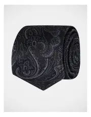 [Blaq] Paisley Silk Tie Black