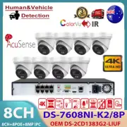 Hikvision 4K 8CH NVR OEM 8MP ColorVu+IR IP Camera System Smart Hybrid Light Kit