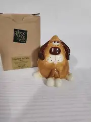 RUSS It's a Dawg's Life Stoneware Ceramic Brown Dog Figurine Artist Doug Harris
