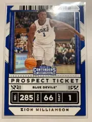 Zion Williamson Prospect Ticket 2020 Panini Contenders Draft Picks #13
