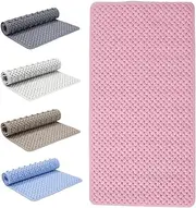 Bath Mat Non Slip Anti Mould - 36x70cm Bathtub Mat for Bathroom with Suction Cups and Drain Holes, Machine Washable Shower Mats for Inside Shower Ideal for Kids & Elderly - Anti Slip Bath Mat (Pink)