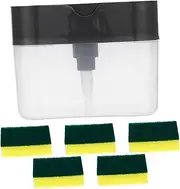 COOLHIYA Set of 2-in-1 Soap Dispenser Sponge Dish Soap Holder for Kitchen Easy to Use Store