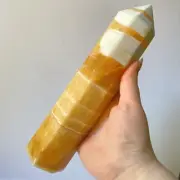 2 LB Banded Orange Calcite Crystal Tower (calcite tower, orange crystal tower)