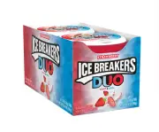 ICE BREAKERS DUO Strawberry Flavored Sugar Free Breath Mints,1.3 oz Tins(8 ct)