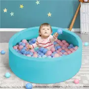 Bopeep Kids Ball Pit Baby Playpen Soft Foam Ocean Play Pool with Toy Barrier Pad for Toddlers and Children Blue