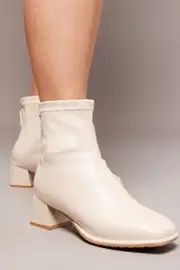 White Ankle Boots Sock Boots