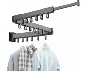 Clothes Drying Rack Wall Mounted, Retractable Collapsible Drying Racks for Laundry, Space Saving Dryer Rack, Balcony, Apartment Space Saver Organi