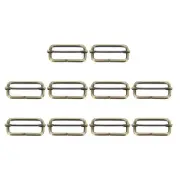 10Pack Metal Slide Buckle, 2" Tri-Glides Strap Fastener for Bag, Ancient Bronze