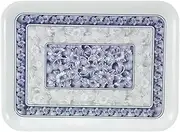 FlyNautics Large Serving Tray 15.6" x 11.6" Rectangle Platter for Serving Dishes, Food, Appetizers, Desserts, Cheese Board, Charcuterie, Serving Dishes, Trays & Platters (Blue Flower)