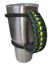 Paracord Handle for 40, 30, or a 20oz Yeti, RTIC, & Ozark Green, Black, yello