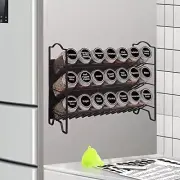 Magnetic Spice Rack for Refrigerator with 21 Spice Jars, 396 Spice 3 Tier