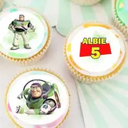 Buzz Lightyear Toy Story Pre-cut Edible Cupcake or Cookie Toppers