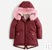 NWT Crewcuts Jcrew 14 Red Maroon Fishtail Winter Coat Jacket Parka primaloft