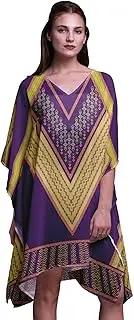 [Phagun] Black Geometric African Ladies Plus Size Kaftan Summer Wear Beach Coverup Kimono Kaftan