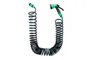 Garden Greens Garden Hose Set Coil Design 7 Dial Spray Gun & Fittings 15m