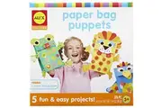 ALEX Toys Paper Bag Puppets Kids Art and Craft Activity Multicolor, includes 5 colored bags, 270 stickers and paper shapes, glue stick and easy picture instructions