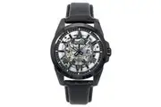 Bulova Classic Sutton Leather Strap Silver Skeleton Dial Automatic 98A304 100M Men's Watch