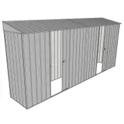 Build-a-Shed 0.8 x 4.5 x 2m Skillion Dual Single Sliding Side Doors Shed - Zinc