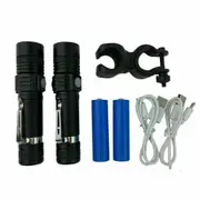 2X 60000lm CREE Q3-WC T6 LED Flashlight Torch USB Rechargeable Bike Mount