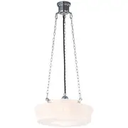 Abbotsford Chrome 3 Chain Pendants Lights Art Deco Lighting Gloss Glass Retro Period