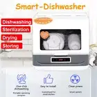 Portable Compact Benchtop Dish Washing Machine Mini Dishwasher 3 Wash Programs