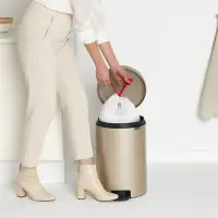 在飛比找Yahoo奇摩購物中心優惠-【Brabantia】NEWICON環保垃圾桶-20L香檳金