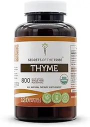 Secrets of the Tribe Thyme 120 Capsules, 800 mg, Thyme (Thymus Vulgaris) Dried Leaf (120 Capsules)