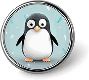 [FZMVSQH] Cute Penguin Printed Round Button Pin Badges Metal Pinback Buttons 1 Inch Pins for Hat Shirt Clothing Bags Decoration, Circular, Aluminum