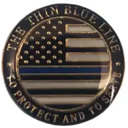 Pack of 50 The Thin Blue Line To Protect & To Serve Motorcycle Hat Cap lapel Pin